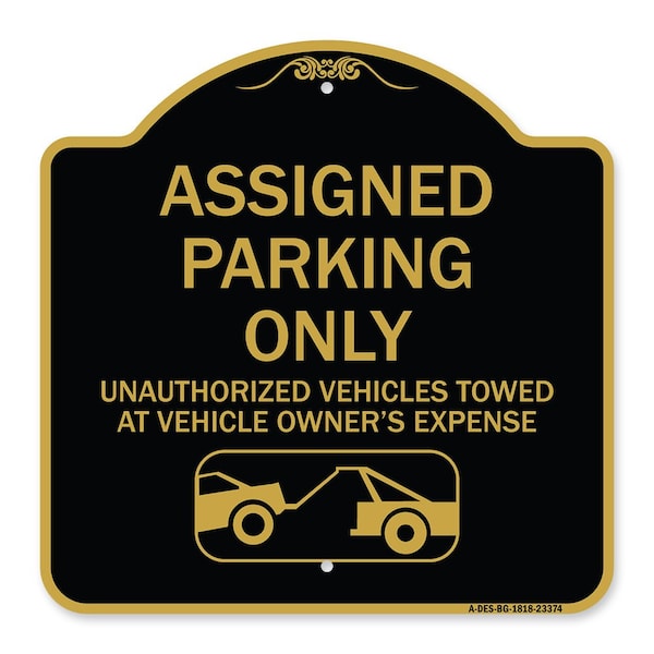 Parking Restriction Assigned Parking Unauthorized Vehicles Towed at Owner Expense, BG-1818-23374